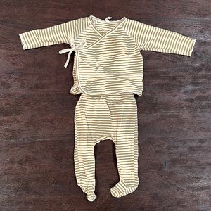 Quincy Mae 3-6mo Wrap Top and Footie Pants